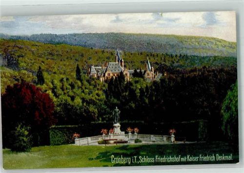 Kronberg mit Schloss Friedrichshof und Kaiser Friedrich Denkmal Wiedemann's Künstlerkarte WIRO No. 2052