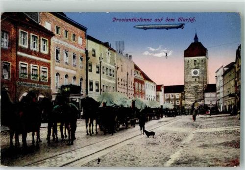 1917 Proviantkolonne auf dem Marsch Rekruter Depot Ers. Batl. 17 J R HW M Nr 825