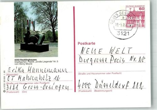 Recklinghausen 1987 Denkmal Große Liegende