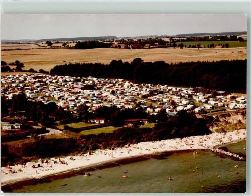 Brodau Foto Original aus Archiv eines Ansichtskartenverlags Vogelschau Campingplatz Ort handschriftlich