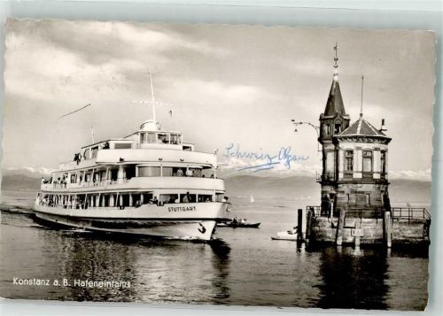 Konstanz M.S. Stuttgart Hafeneinfahrt Molenhäuschen