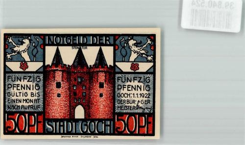 Goch 1922 50 Pfennig Steintor