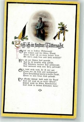 Gedicht Steh ich in finstrer Mitternacht Schwarz-Gelb WK I L & P 5771/I