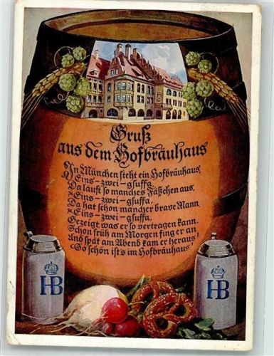 München Bierkrug Brezeln Rüben Gruß aus Spruch Verlag Lengauer Nr.4008