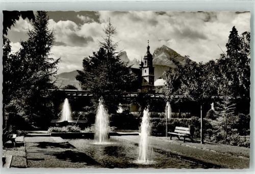 Berchtesgaden Kurgarten mit Watzmann