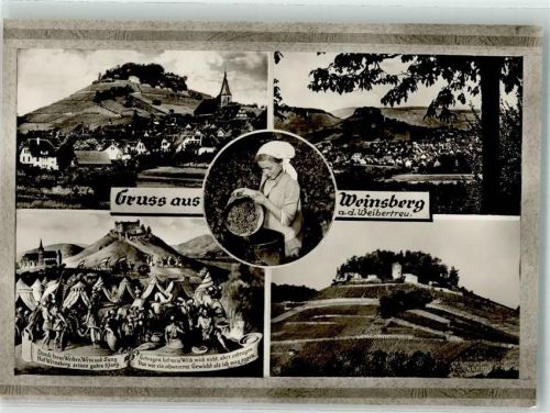 Weinsberg Gruss Weibertreu Kirche Fass Trauben Wein