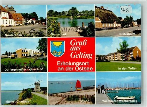 Gelting Norderholm Dörfergemeinschaftsschule Windmühle Bürgerpark Strand Süderholm In den Toften Jachthafen Wackerballig
