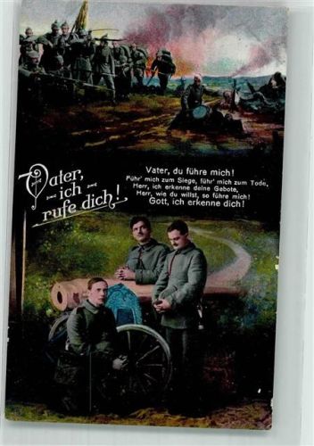Landser in Uniform vor ihrem Artilleriegeschütz beten vor der Schlacht zu Gott L & P 5698/VI Christliche Propaganda