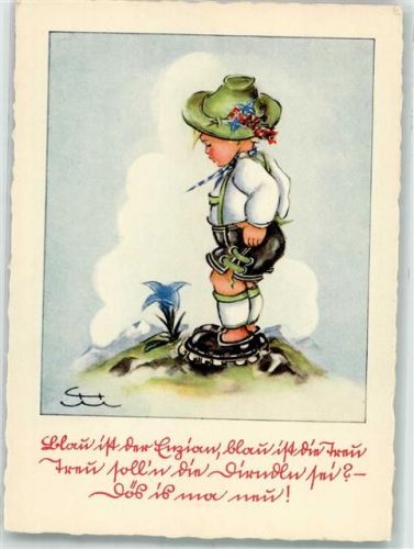Verlag Lengauer Nr. 2030 Kind Tracht Blau ist der Enzian