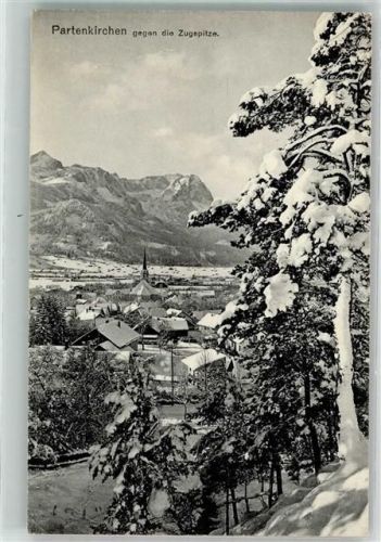 Partenkirchen 1917 Winter gegen die Zugspitze