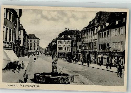 Bayreuth Maimilianstrasse Geschäft Denkmal Brunnen