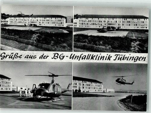 Tübingen Krankenhaus BG-Unfallklinik mit Bundeswehr-Hubschrauber