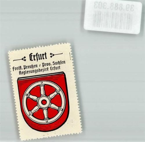 Erfurt Freist. Preußen Prov. Sachsen Regierungsbezirk Erfurt
