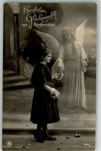 1921 Verlag NPG Serie 7344/5 Mädchen Engel Maiglöckchen