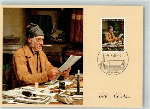 Gemeindeschreiber sign. Anker Albert Sondermarke Tintenfass