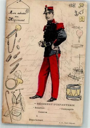 Infanterie Horn Trommel Fahrrad Zeppelin Heißluftballon Feldpost