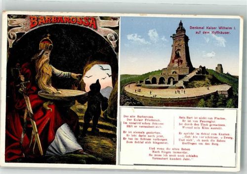 06567 O4731 Steinthaleben - Barbarossa Kaiser-Wilhelm I. Denkmal