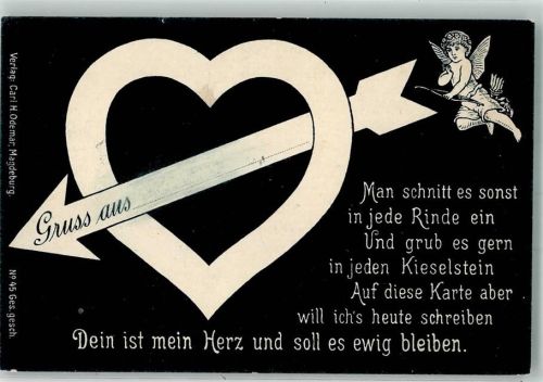 1898 Poesie Herz Gruss aus Verlag Odemar Nr.45