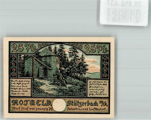 Stützerbach 1921 25 Pfg. Goethehäuschen