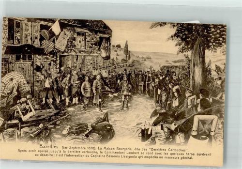 Bazeilles Franzosen ergeben sich den Deutschen vor dem Maison Bourgerie 1870