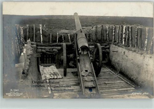 Westlicher Kriegsschauplatz Artillerie Stellung Kanone Foto Groh