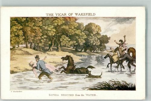 sign. Rowlandson T. Der Pfarrer von Wakefield Sophia aus dem Wasser gerettet