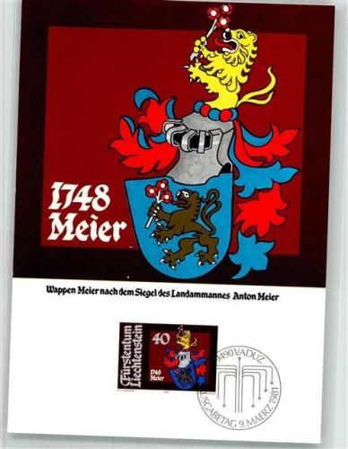 Sondermarke Wappen des Landammannes Anton Meier Sonderstempel Sonderkarte