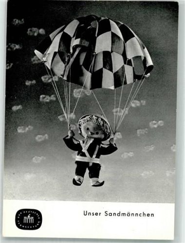 Fallschirm DDR Deutscher Fernsehfunk Verlag Gebr. Garloff Sandmännchen 1968