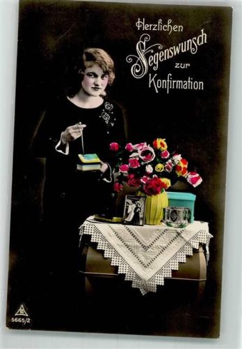 Photochemie Serie 5665-2 Mädchen Bibel handkoloiert