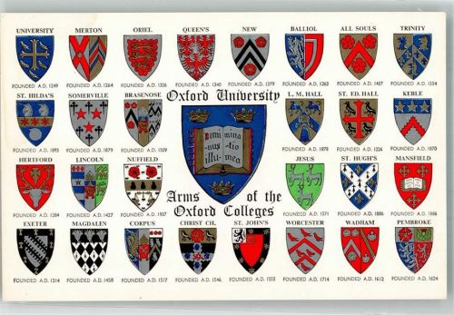 Oxford Universitäten und Hochschulen Informationskarte