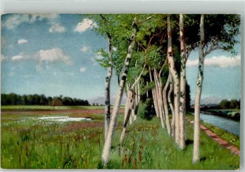 sign. Hans am Ende Sommertag Birkenreihe Serie 2566