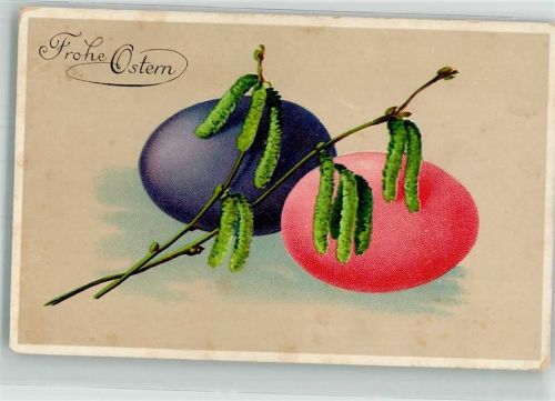 1915 Zwei große bunte Eier