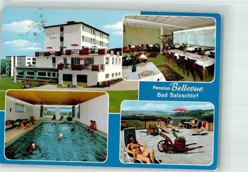 Bad Salzschlirf 1979 Pension Bellevue Schwimmbad