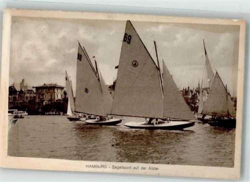 Hamburg 1914 Segelsport auf der Alster
