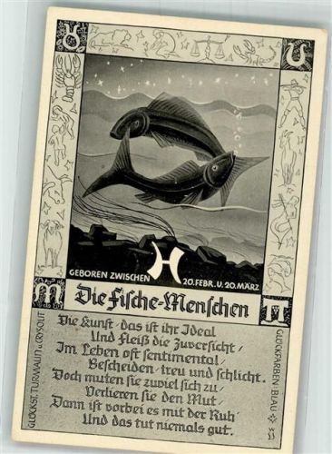 1935 - 1940 Fische Menschen Rückseite Text