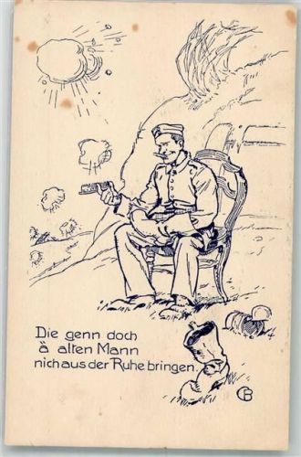 1917 Landser putzt trotz Artilleriebeschuss seelenruhig seine Stiefel