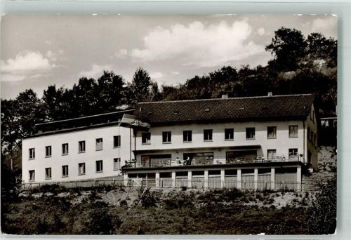74821 W6950 Mosbach , Baden 1963 Foto AK Pension Jugendherberge
