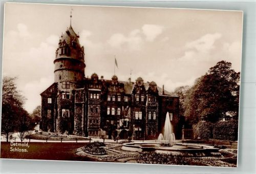 Detmold Schloss Trinks-Postkarte