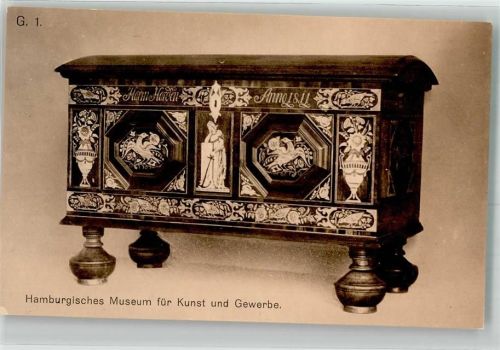 Hamburg Museum f. Kunst u. Gewerbe Eingelegte Truhe a. Vierlanden 1811