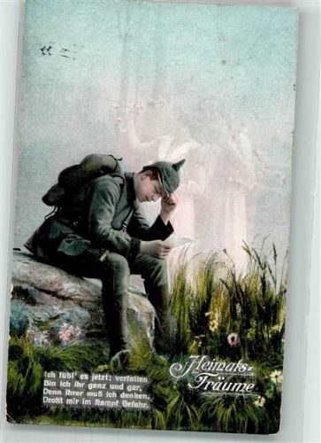 1916 Landser in Uniform liest einen Feldpostbrief der Liebsten L & P 5898/VI Feldpost Bayer. Res.-Inf.-Regt. 14