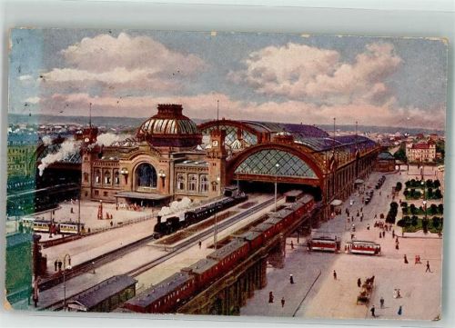 Dresden 1923 Dampflok Eisenbahn Bahnhof Litfaßsäule