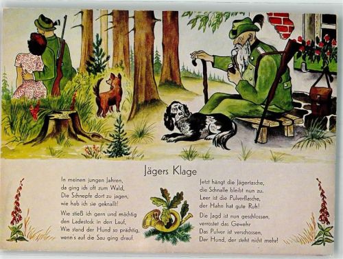 Jäger Pfeife Hund Fuchs Gedicht Horn