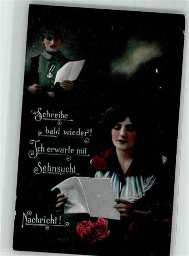 1915 Frau liest einen Feldpostbrief ihres Liebsten im Felde Uniform Eisernes Kreuz R & K.L. Serie 2623/6
