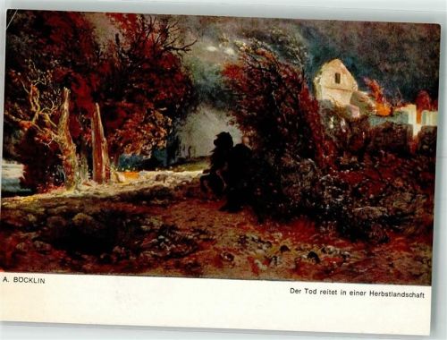 Tod reitet in einer Herbstlandschaft