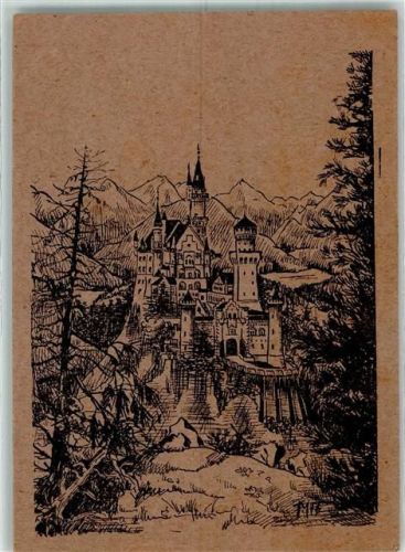 Neuschwanstein Schloss Künstlerkarte