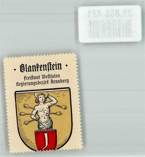 45525 W4320 Blankenstein , Ruhr Vignette Freistaat Westfalen Regierungsbezirk Arnsberg
