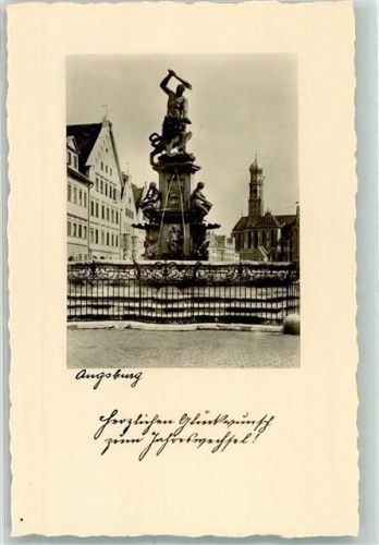 Augsburg Herkulesbrunnen Herzlichen Glückwunsch zum Jahreswechsel