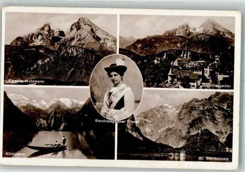 Berchtesgaden 1936 Tracht Watzmann Königsee Kirche St. Bartholomä