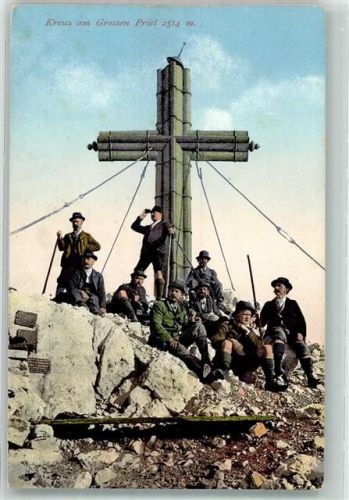 Gipfelkreuz am großen Priel Gruppenfoto F.E. Brandt Nr. 883