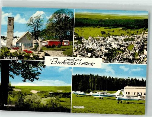 Breitscheid Kath. Kirche Flugplatz Kleinflugzeuge